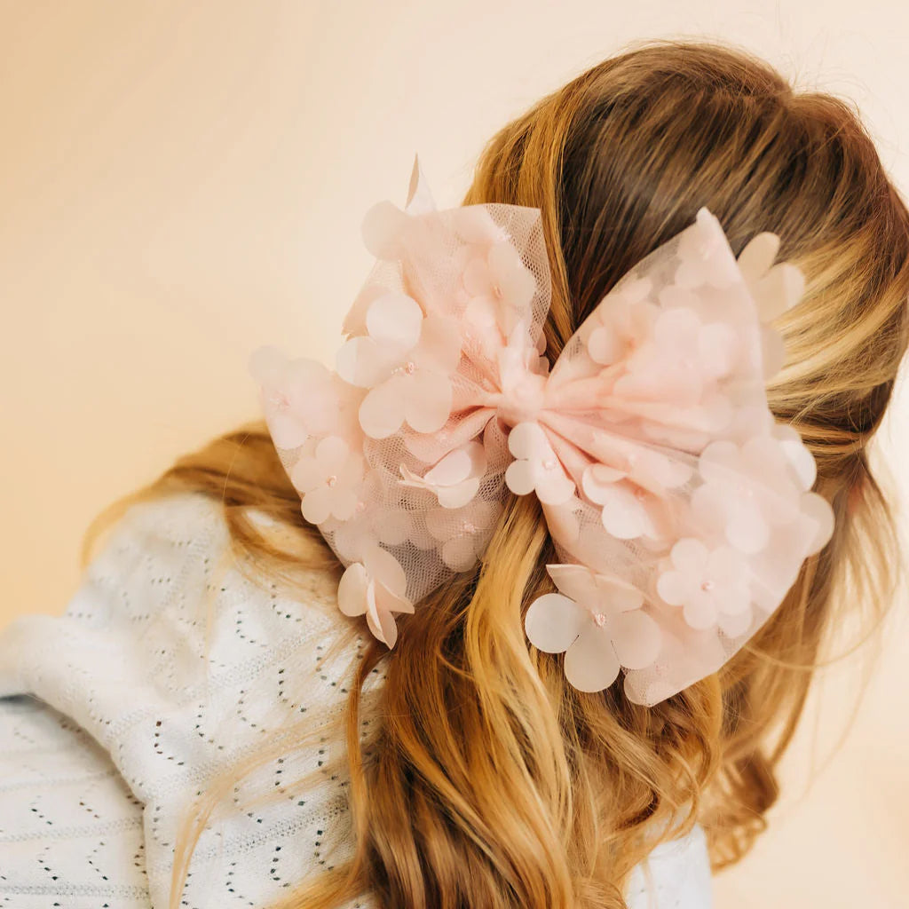 Pink Flower Garden Hair Bow
