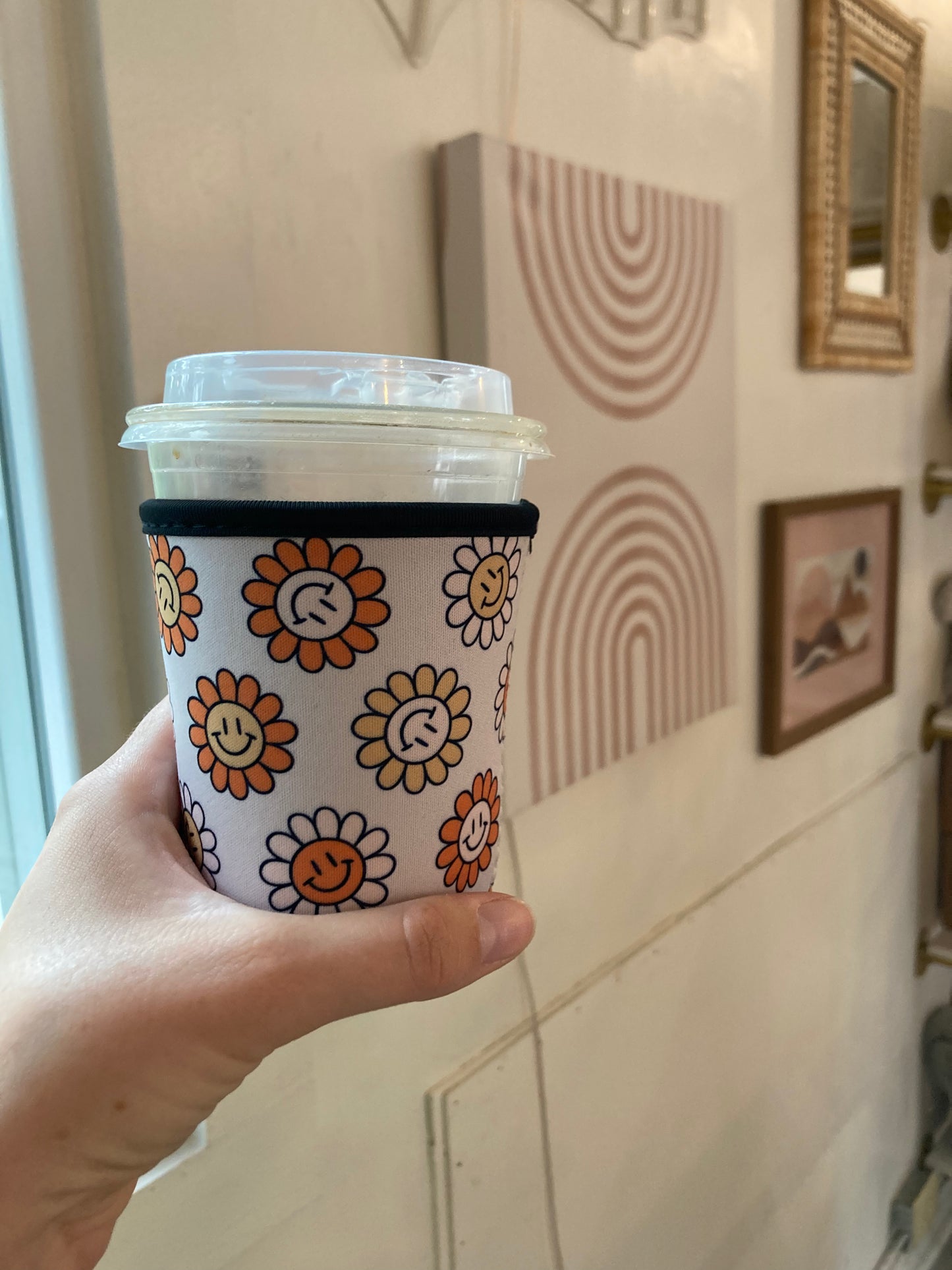 Smiley Flower Coffee Sleeve