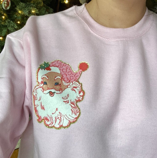 Pink Santa Crewneck Sweatshirt