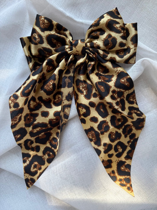 Leopard Hair Bow