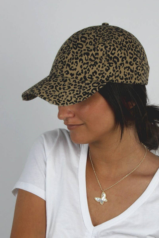 Leopard Distressed Baseball Hat